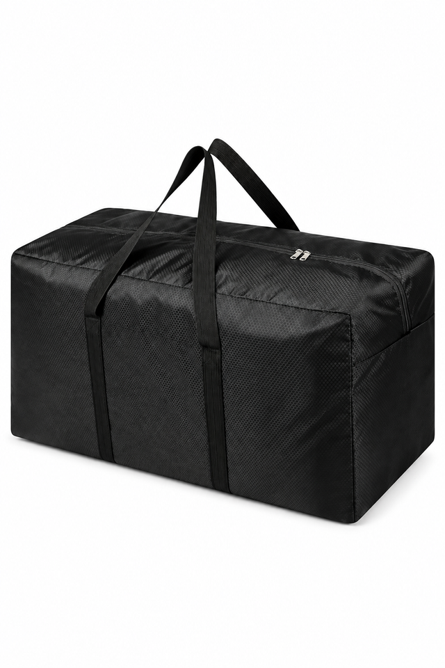 Large 96L Waterproof Travel Duffle Bag Lightweight Foldable Holdall – Black