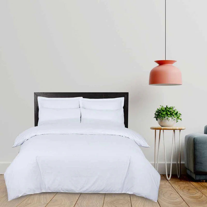 800 Thread 100% Egyptian Cotton Duvet Cover Set - White