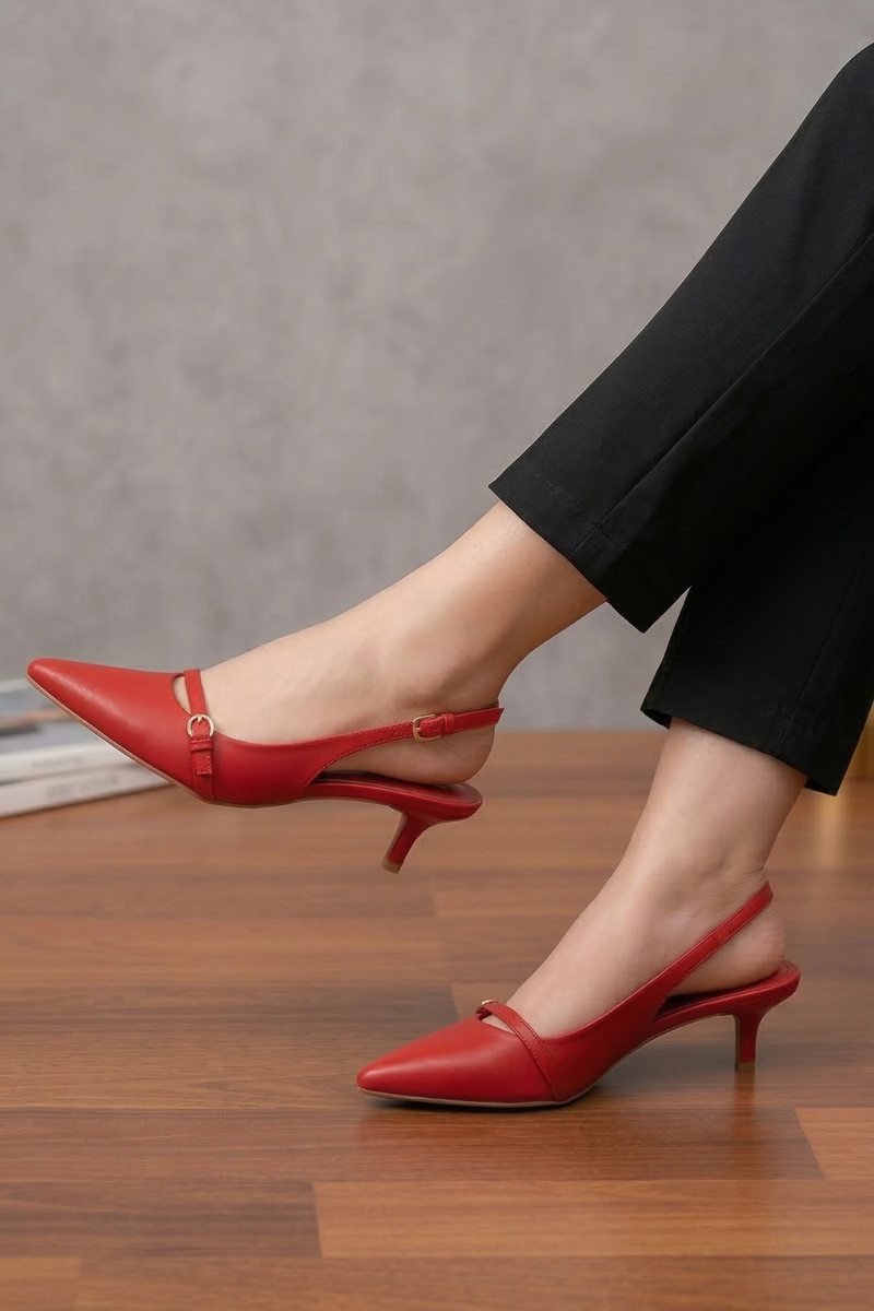 Women’s Slingback Kitten Heel Pointed Toe Sandals Wedding Party Elegant Pumps Sandals For Womens G-56955-4