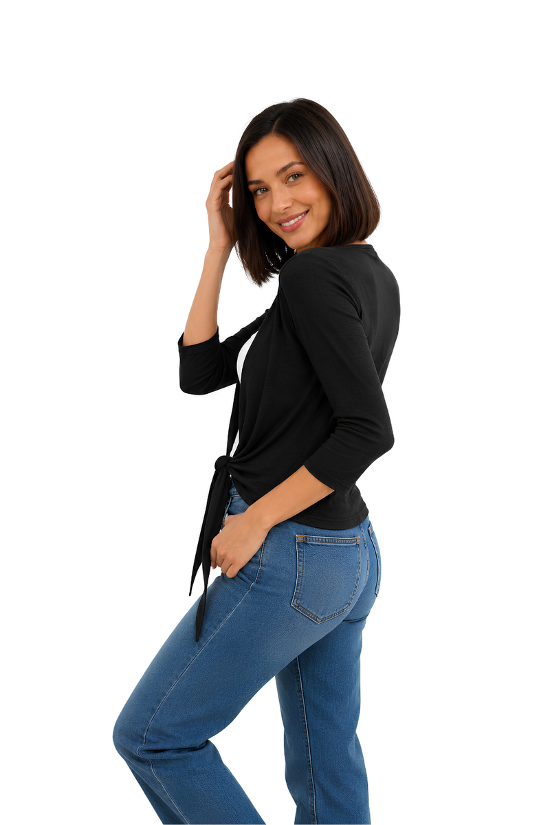 Ladies Cable Knit Crew Neck Jumper Sweater Women's Long Sleeve Knitted Top - Black