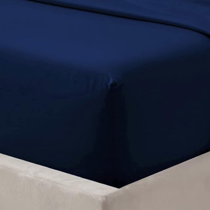 Shrinkage and Fade Resistant Deep Fitted Microfiber Sheets 30cm- Navy Blue