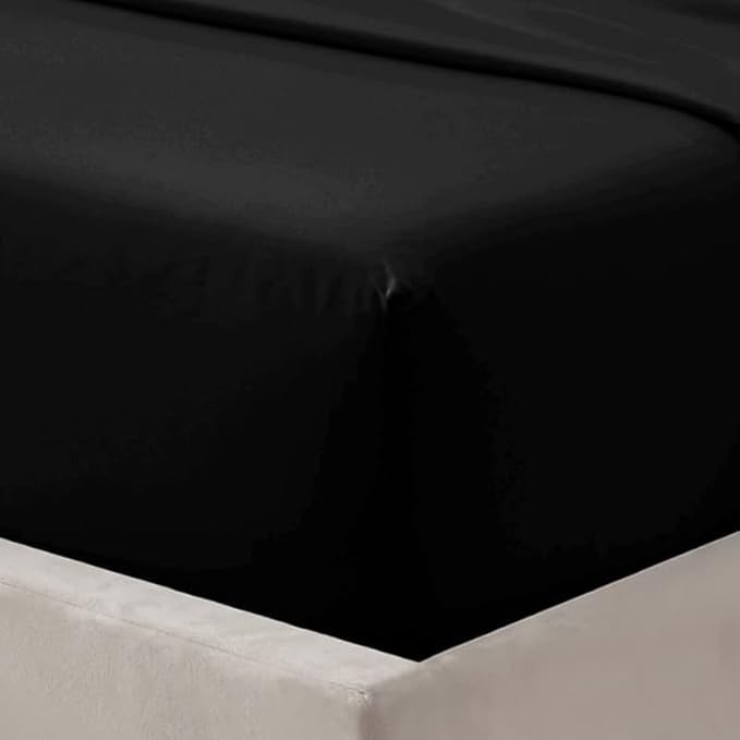 Shrinkage and Fade Resistant Deep Fitted Microfiber Sheets 30cm- Black