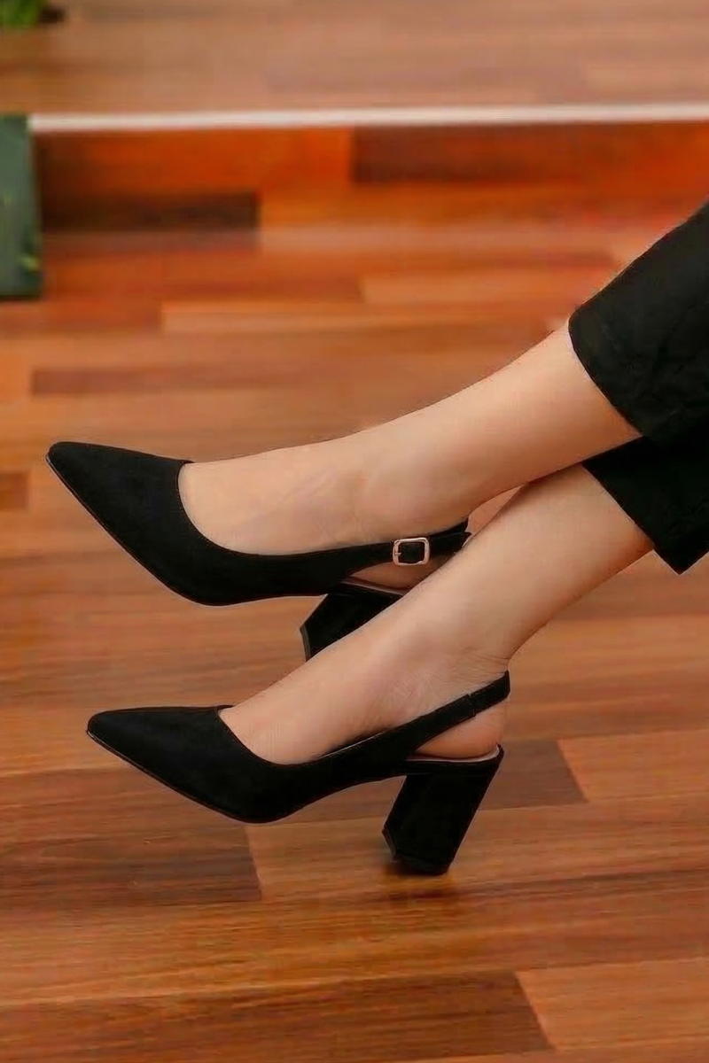 Women’s Pointed Toe Court Shoes Ankle Strap Chunky Wedding Party Pumps Elegant High Block Heel Sandals for Womens G-285-3