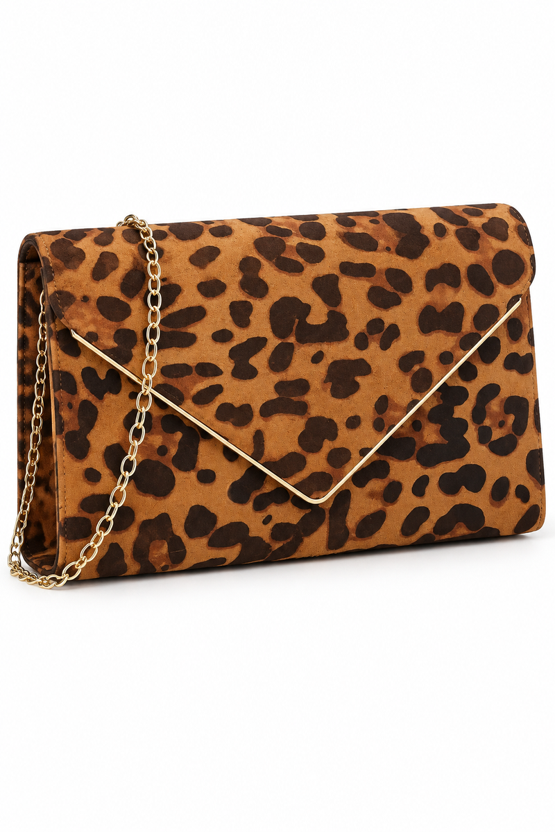 Women’s Suede Evening Clutch Bag – Elegant Envelope Handbag with Detachable Shoulder Chain