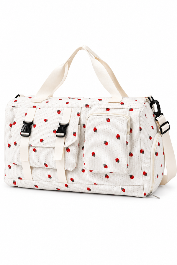 Women's Mint Corduroy Sports Gym Bag with Shoe & Wet Compartment
