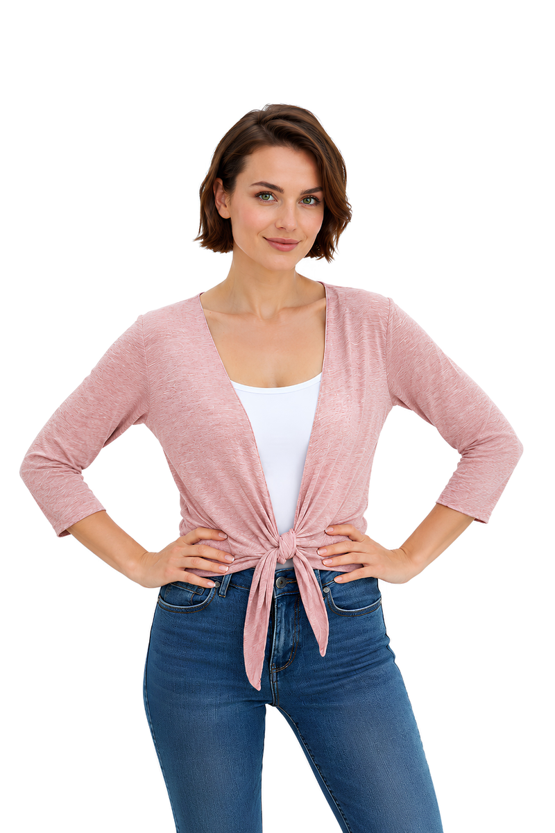 Ladies Cable Knit Crew Neck Jumper Sweater Women's Long Sleeve Knitted Top - Pink