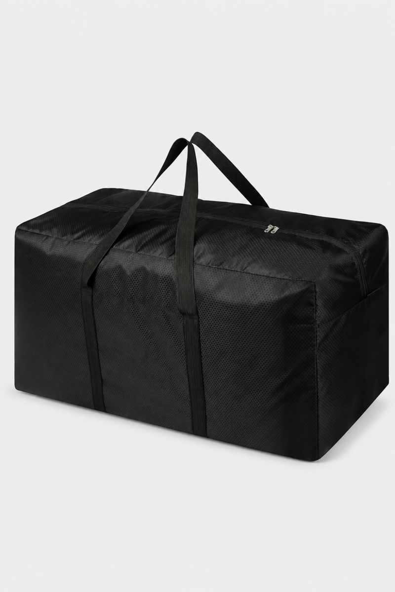 Large 96L Waterproof Travel Duffle Bag Lightweight Foldable Holdall – Black