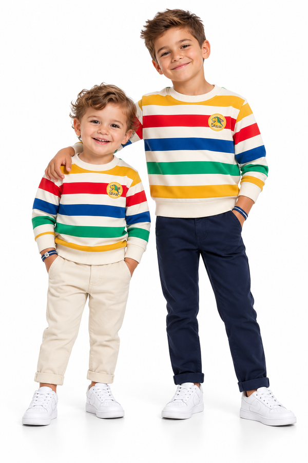 Boys’ winter Sweatshirt – Long Sleeve Crewneck Jumper, Ages 1–8 Years