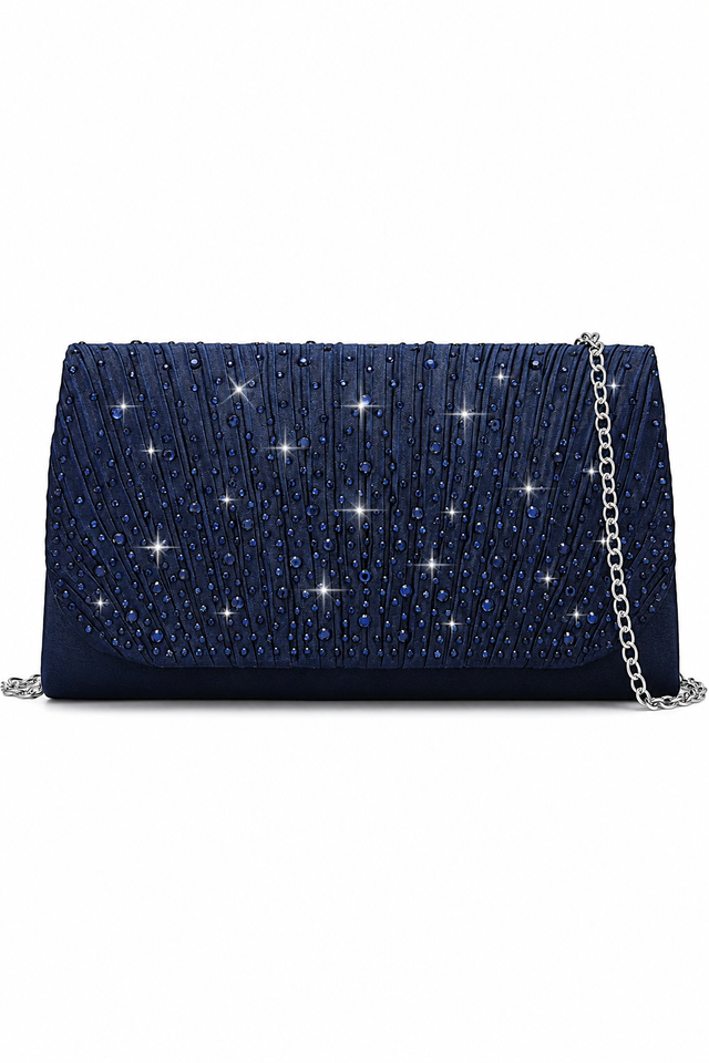 Women's Sequin Evening Clutch Bag Envelope Purse with Detachable Chain Strap