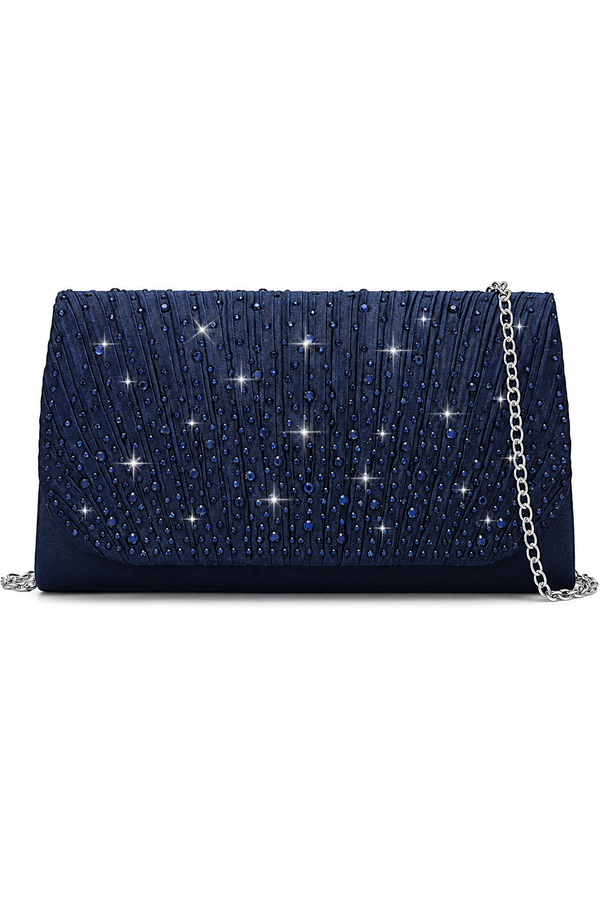 Women's Sequin Evening Clutch Bag Envelope Purse with Detachable Chain Strap