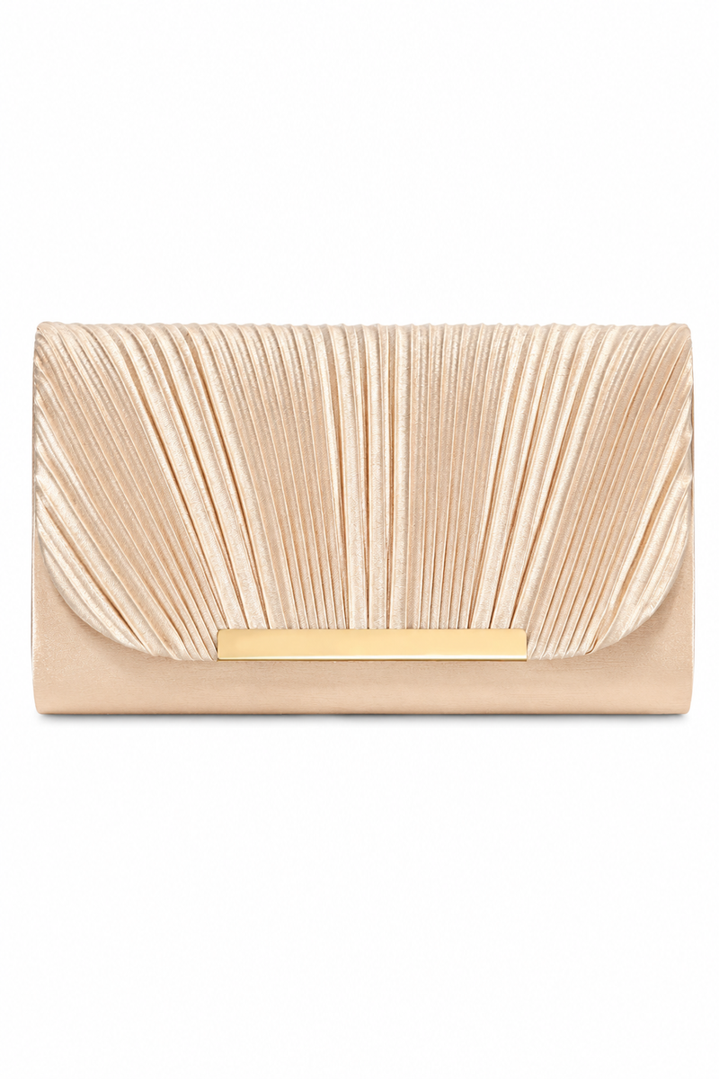 Women's Satin Evening Clutch Bag with Detachable Chain Wedding Party Purse