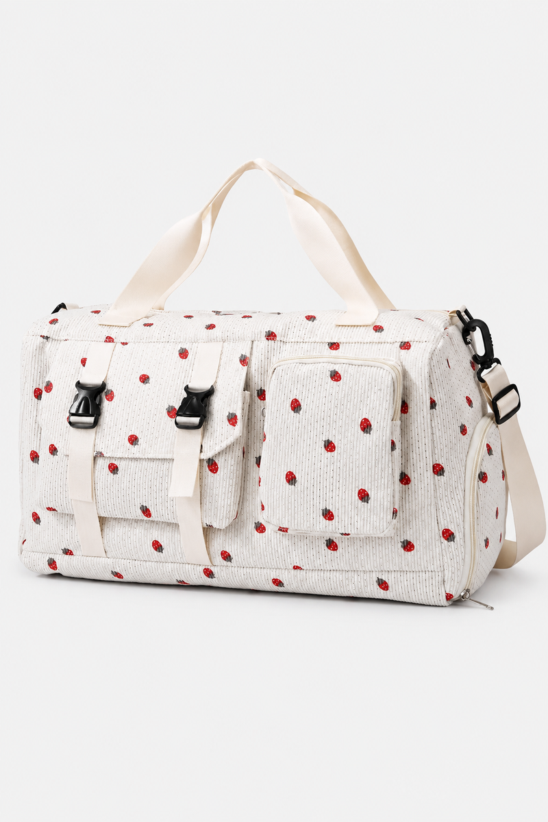 Women's Mint Corduroy Sports Gym Bag with Shoe & Wet Compartment