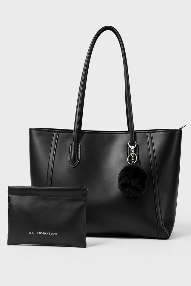 Women's Large PU Leather Tote Bag Shoulder Laptop Handbag with Zipper & Organiser Pouch
