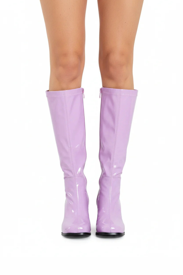 Ladies Womens Fancy Dress Party GO GO Boots 1960s & 1970s Baby Pink GoGo boots G-733
