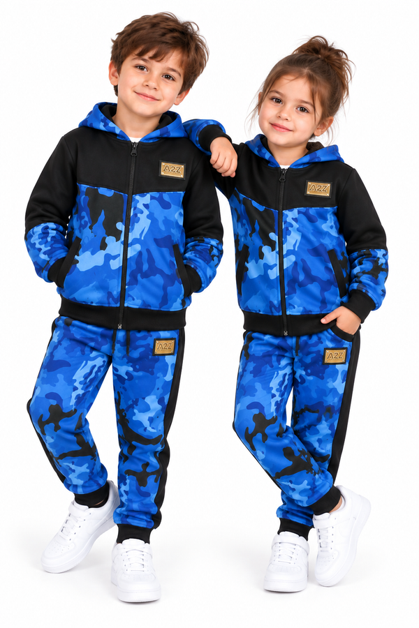 Kids Cotton Tracksuit Hoodie & Joggers Set – 2 Piece Fleece Casual Sports Outfit Boys & Girls