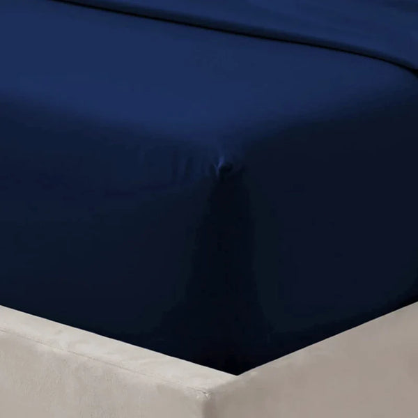 Extra Deep Fitted Microfiber Sheets 40cm, Shrinkage & Fade Resistant-Navy Blue
