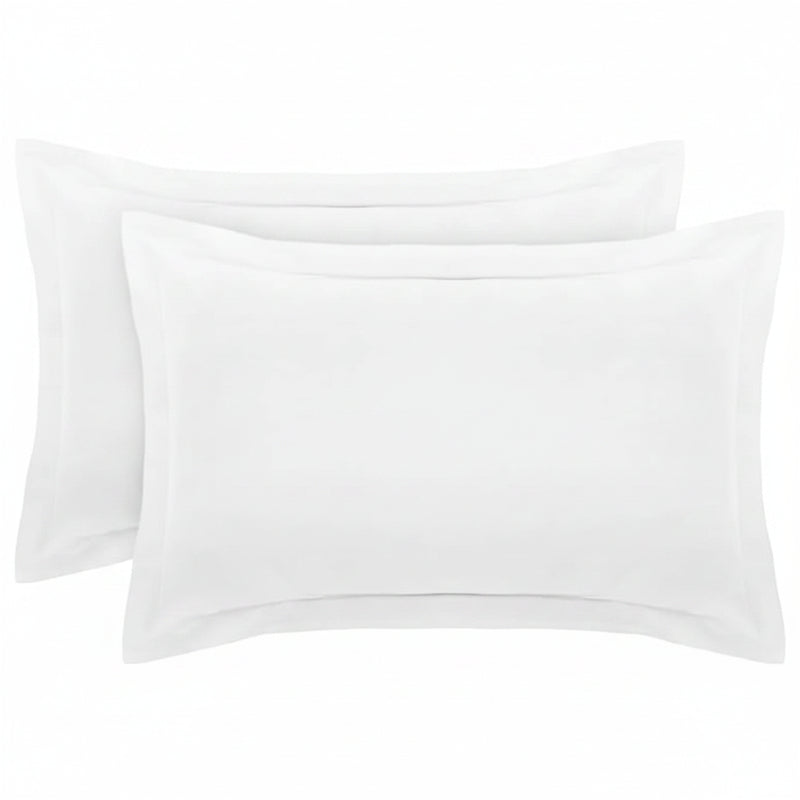 200 Thread Count 100% Egyptian Cotton, Oxford Pair Of Pillow Cases - White