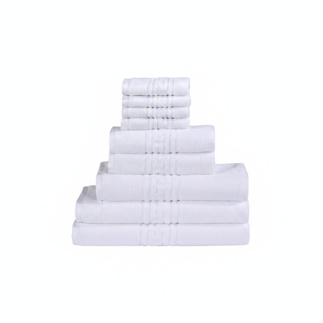 Luxurious Egyptian Cotton White Towels - 600 GSM - Set of 8